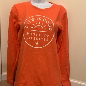 Life is Good Positive Lifestyle Long Sleeve All Cotton Tee in Small